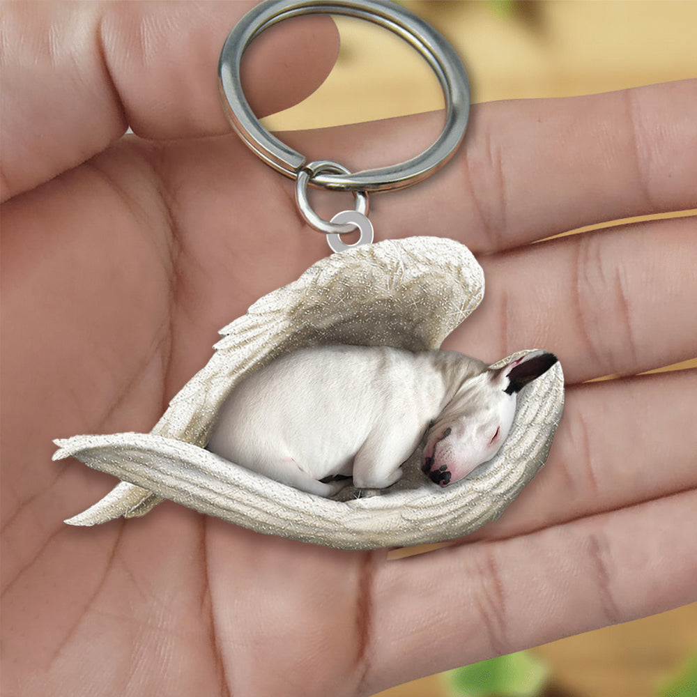 Bull Terrier Sleeping Angel Acrylic Keychain