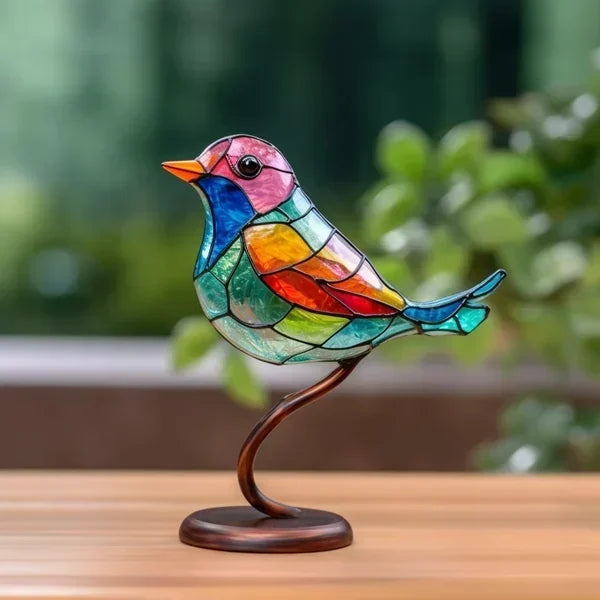 LuxeHome - AvianElegance Birds made of colored glass for a refined interior design