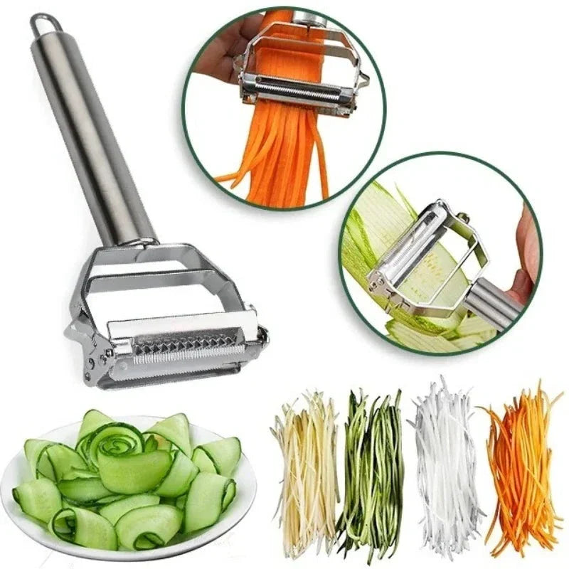 Ultra-sharp stainless steel multi-functional vegetable slicer & julienne cutter potato carrot grater