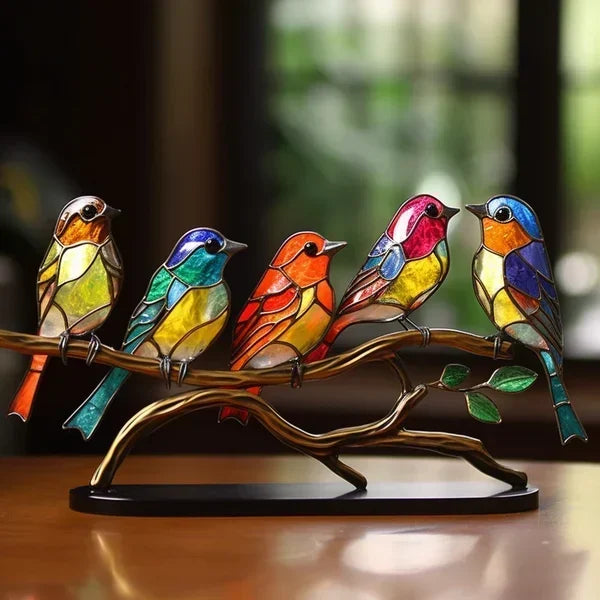 LuxeHome - AvianElegance Birds made of colored glass for a refined interior design