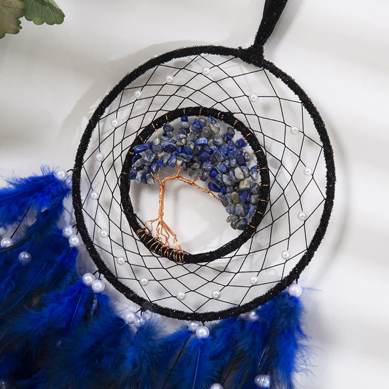 Crystal Tree of Life Feather Glow Dreamcatcher