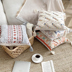 Moroccan inspired decorative throw pillow with tassel