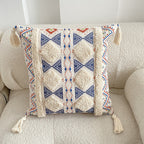 Moroccan inspired decorative throw pillow with tassel