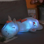Glowing unicorn plush toy with color-changing LED, 60 cm