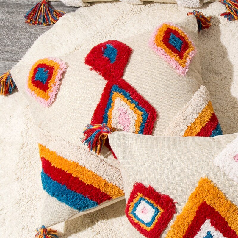 Handmade Decorative Pillow in Moroccan Boho Style