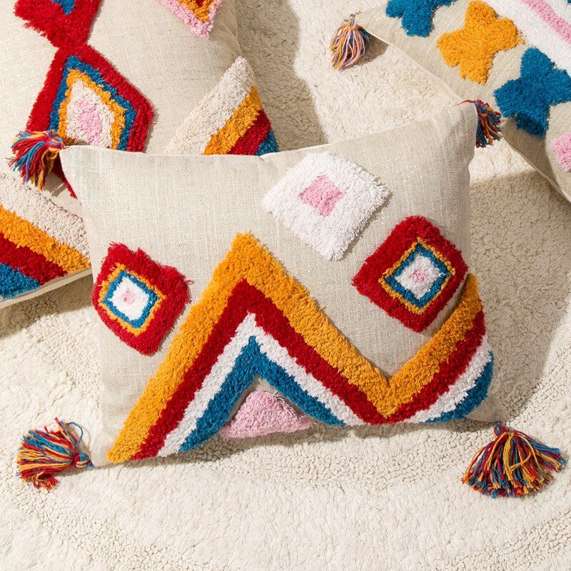 Handmade Decorative Pillow in Moroccan Boho Style