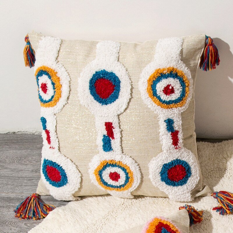 Handmade Decorative Pillow in Moroccan Boho Style