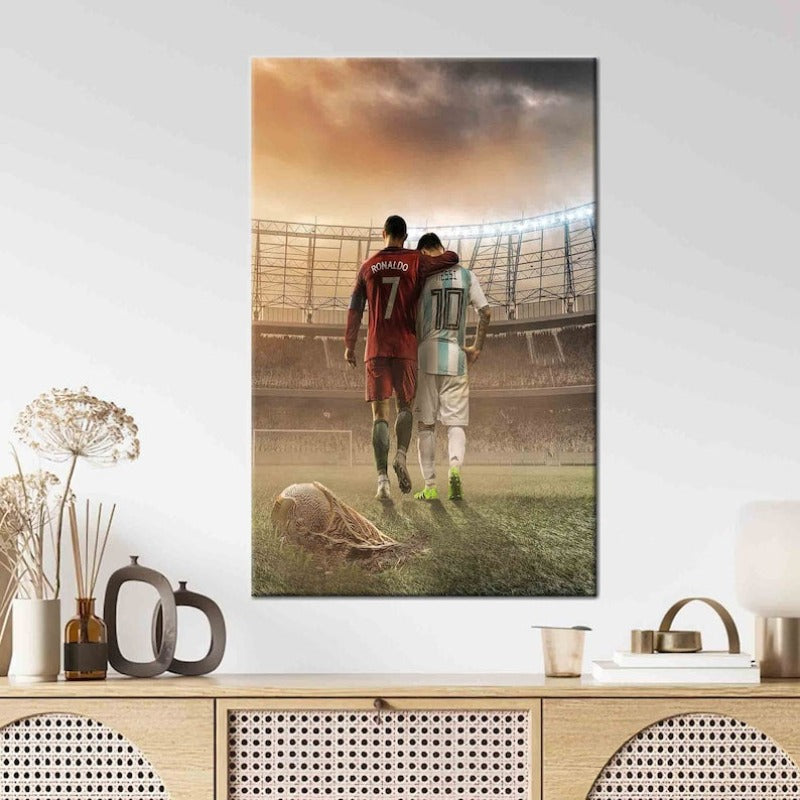 Messi Cristiano Ronaldo Printed Wall Decor | Vinantica