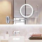 Vinantica | LED Wall Mirror with Chrome Frame and Magnifier