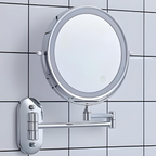 Vinantica | LED Wall Mirror with Chrome Frame and Magnifier