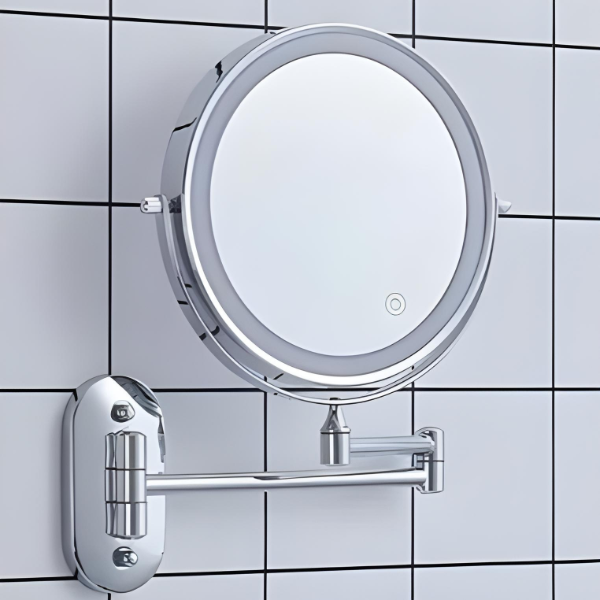 Vinantica | LED Wall Mirror with Chrome Frame and Magnifier