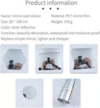 Vinantica | Flexible Mirror Sheets | Shatterproof PET Wall Mirror | Peel & Stick Design | Lightweight & Safe