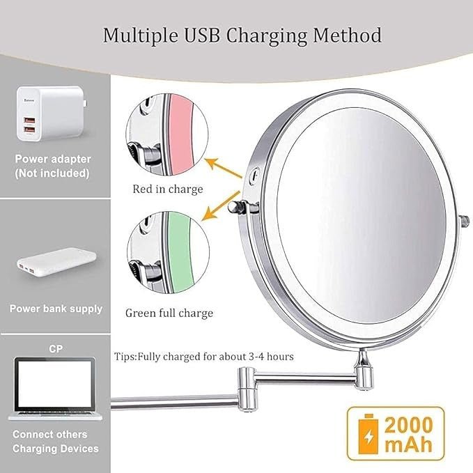 Vinantica | LUMIVIEW – Rechargeable LED Magnifying Mirror with Touch Control