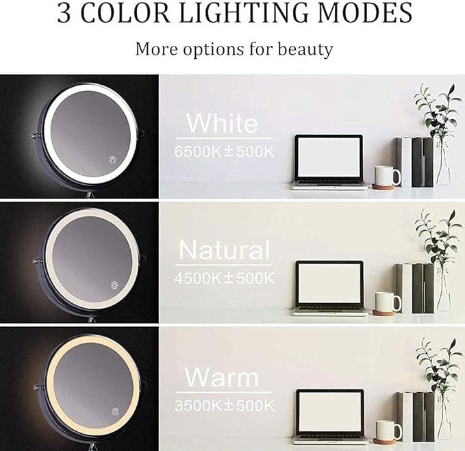 Vinantica | LUMIVIEW – Rechargeable LED Magnifying Mirror with Touch Control