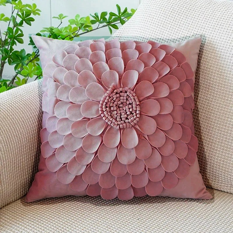 Pink Cushion Cover with Floral Pattern – Decorative Pillowcase for Living Room and Kids Room | Vinantica