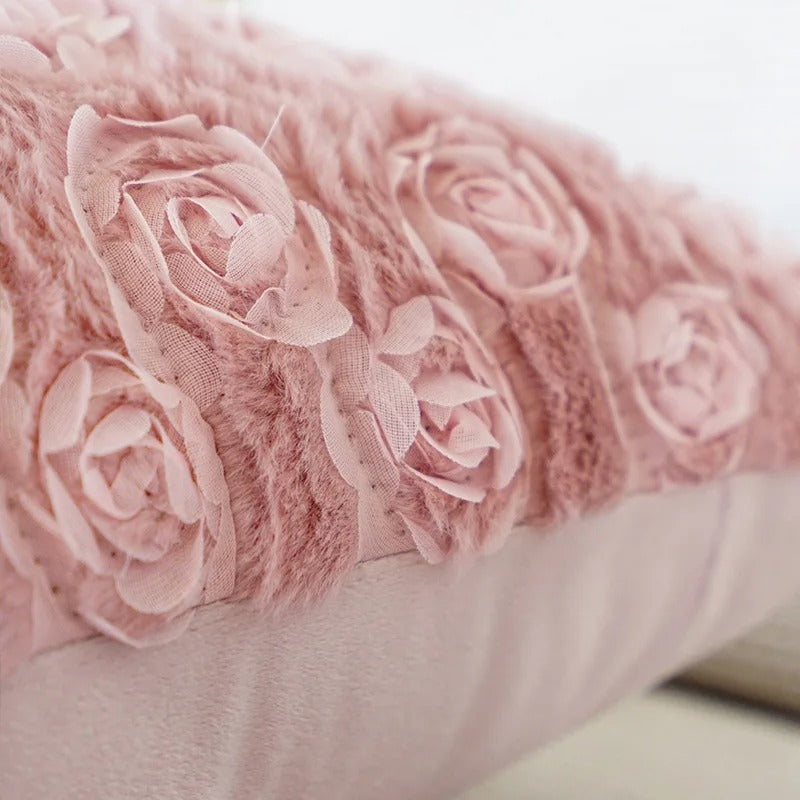 Pink Cushion Cover with Floral Pattern – Decorative Pillowcase for Living Room and Kids Room | Vinantica