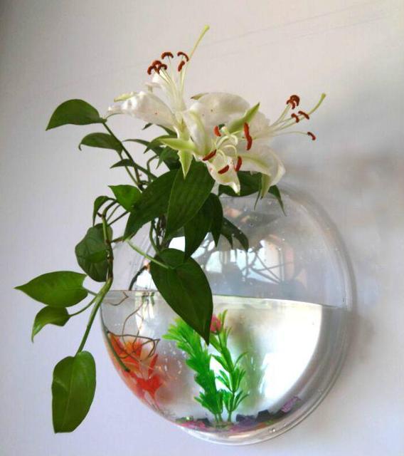 Wall Mounted Transparent Fish Tank Flower Vase | Vinantica