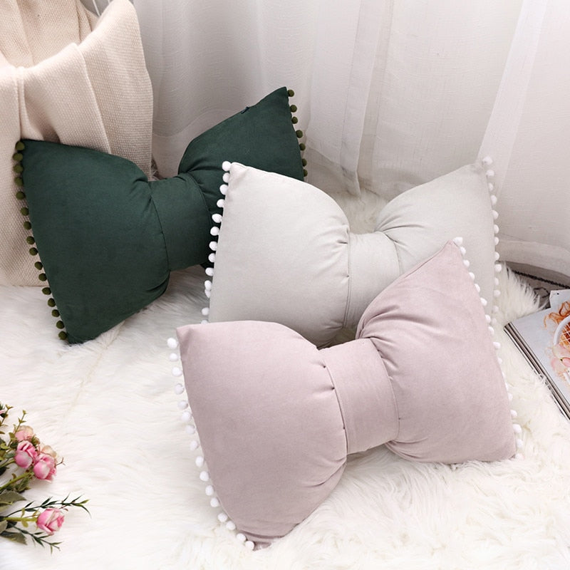 Bow-shaped Decorative Cushion as Decorative Accent