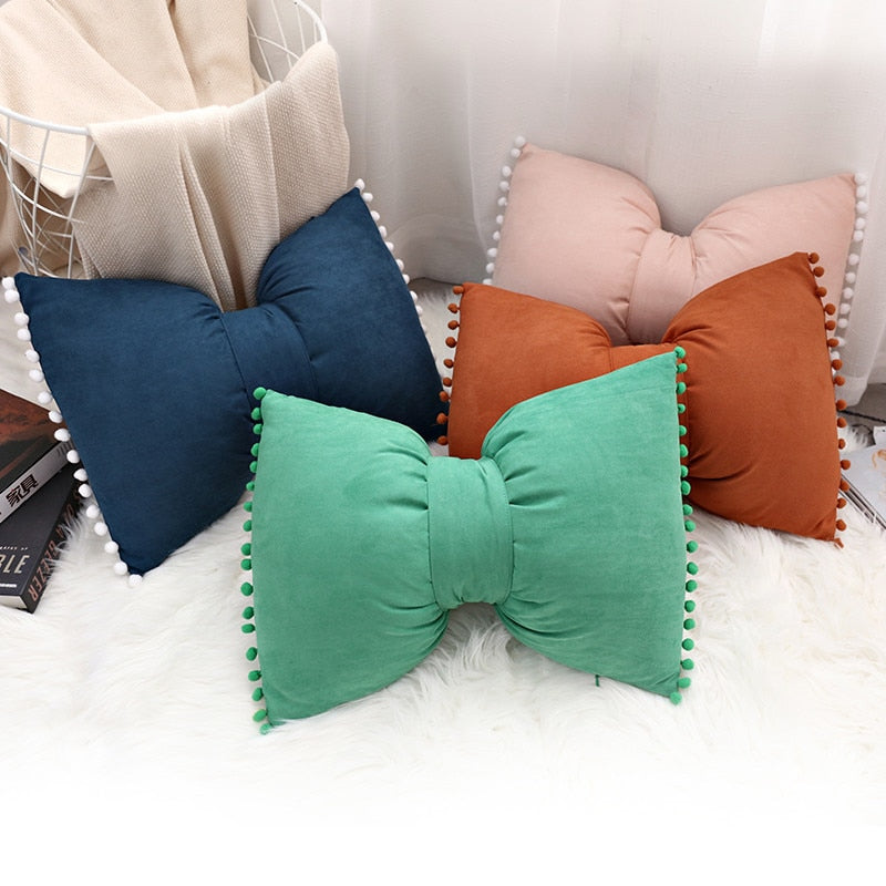 Bow-shaped Decorative Cushion as Decorative Accent