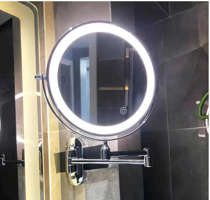 LED Wall-Mounted Bathroom Mirror with Magnification Vinantica