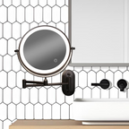 LED Wall-Mounted Bathroom Mirror with Magnification Vinantica