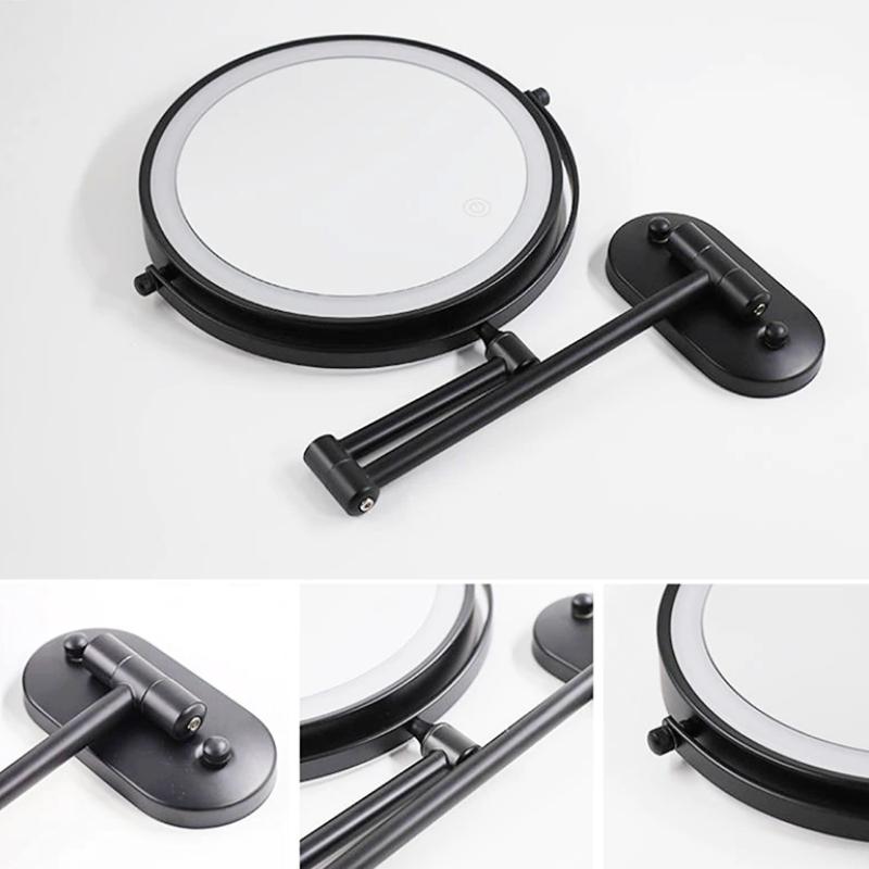 LED Wall-Mounted Bathroom Mirror with Magnification Vinantica