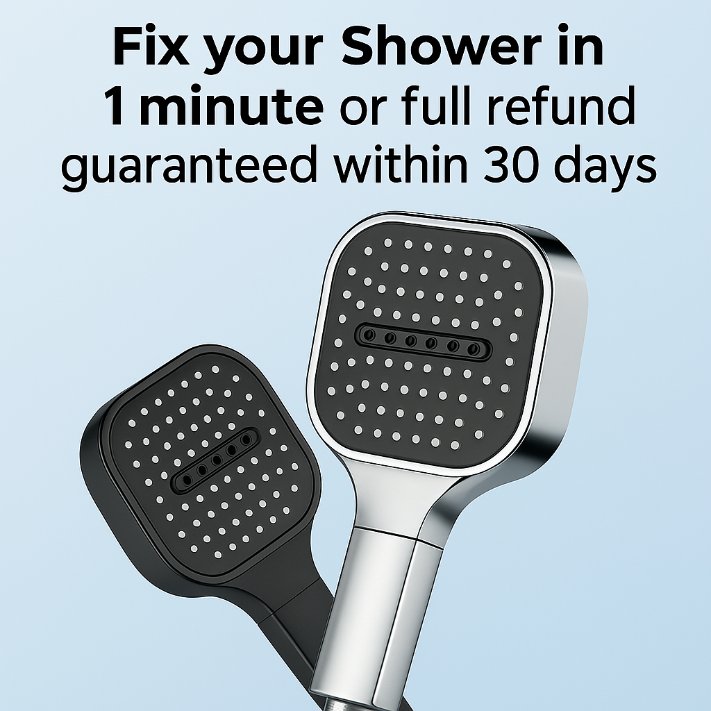 High-pressure filtered showerhead with turbo boost and 3 spray modes