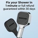High-pressure filtered showerhead with turbo boost and 3 spray modes