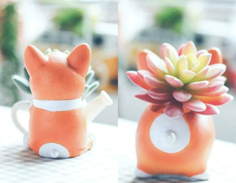 Resin Corgi Mini Flower Pot