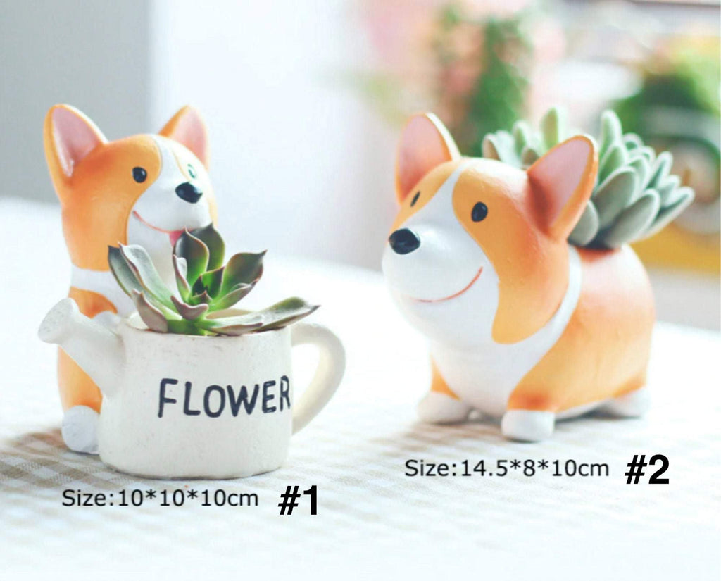 Resin Corgi Mini Flower Pot