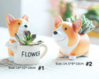 Resin Corgi Mini Flower Pot