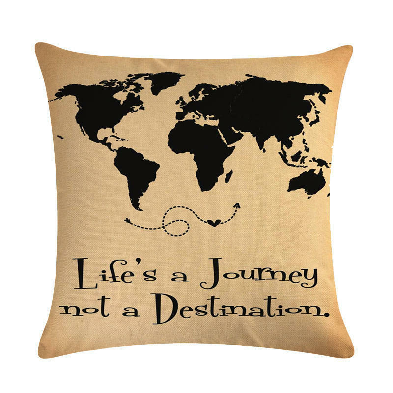 18" Throw Pillow Case Cushion Cover Home Decor Vintage World Map Pattern Cojines Vinantica