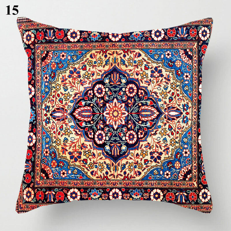Ethnic Boho Mandala Print Throw Pillow Case Sofa Cushion Cover Home Decor Vinantica
