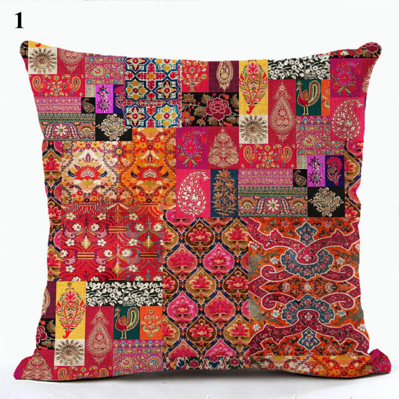 Ethnic Boho Mandala Print Throw Pillow Case Sofa Cushion Cover Home Decor Vinantica