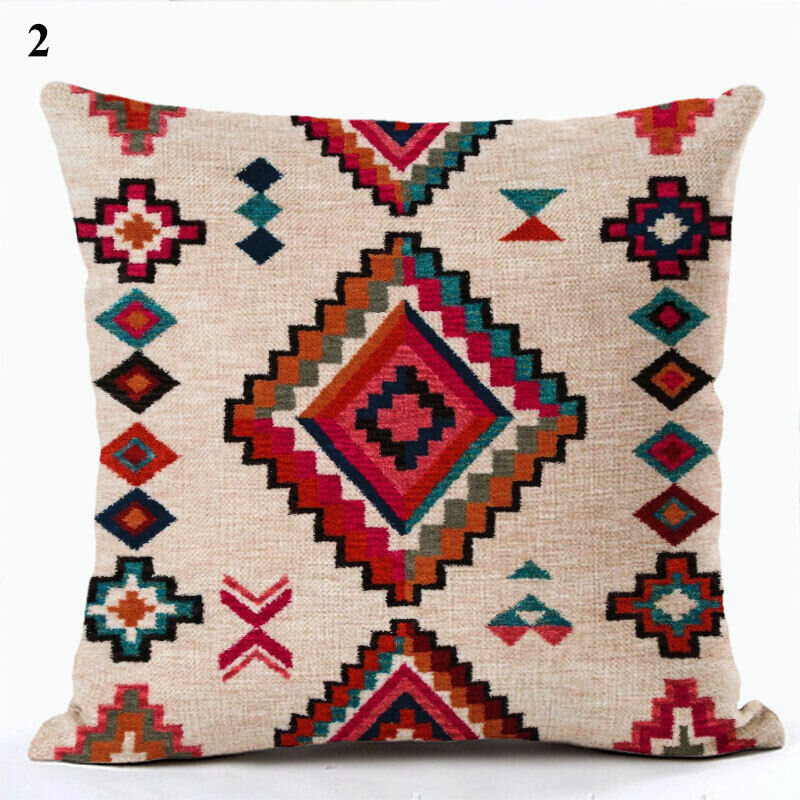 Ethnic Boho Mandala Print Throw Pillow Case Sofa Cushion Cover Home Decor Vinantica