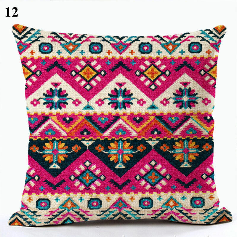 Ethnic Boho Mandala Print Throw Pillow Case Sofa Cushion Cover Home Decor Vinantica
