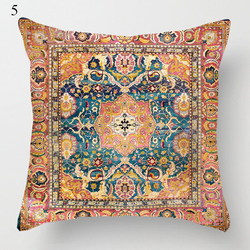 Ethnic Boho Mandala Print Throw Pillow Case Sofa Cushion Cover Home Decor Vinantica