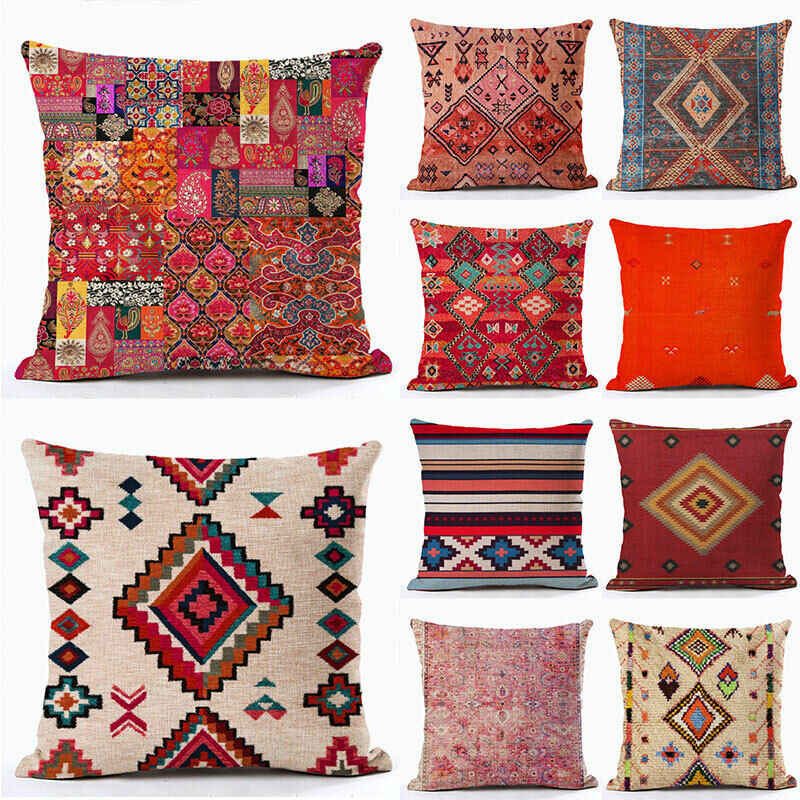 Ethnic Boho Mandala Print Throw Pillow Case Sofa Cushion Cover Home Decor Vinantica