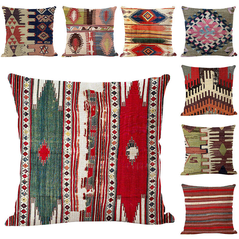Ethnic Boho Mandala Print Throw Pillow Case Sofa Cushion Cover Home Decor Vinantica