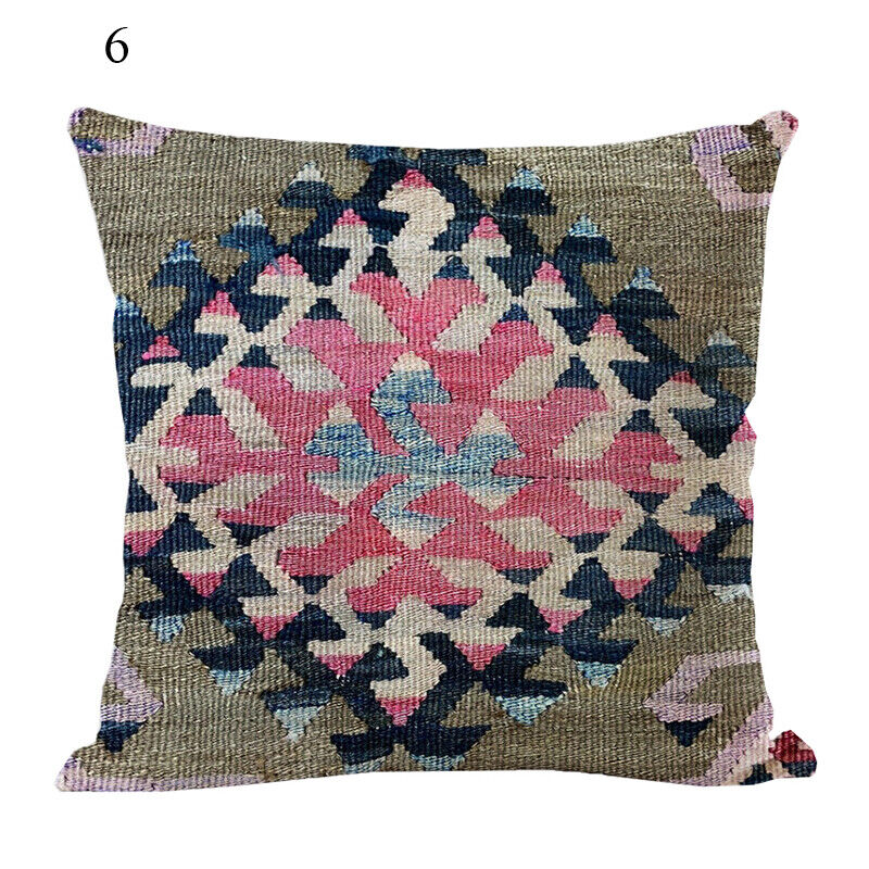 Ethnic Boho Mandala Print Throw Pillow Case Sofa Cushion Cover Home Decor Vinantica