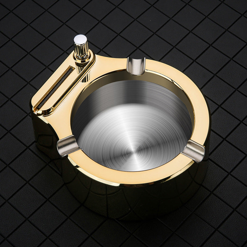 Retro Metal Ashtray, Cigarette Lighter