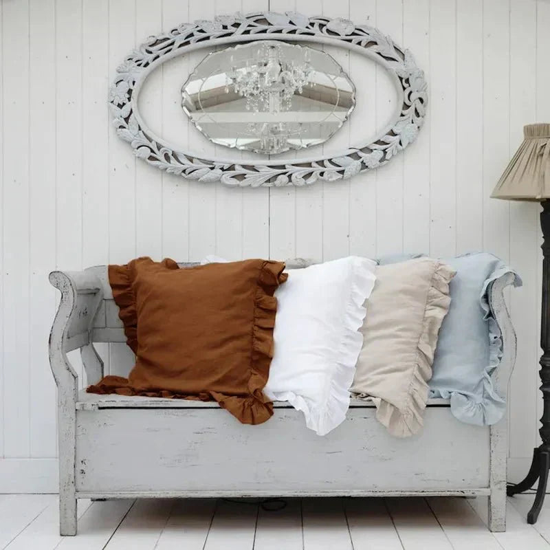 Soft Linen Ruffle Pillowcase