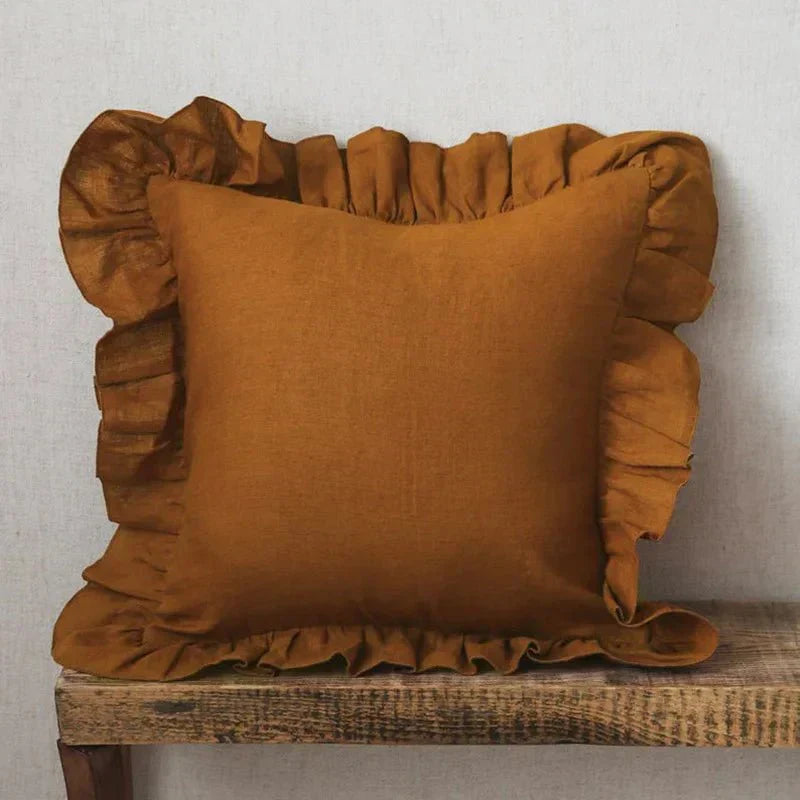 Soft Linen Ruffle Pillowcase