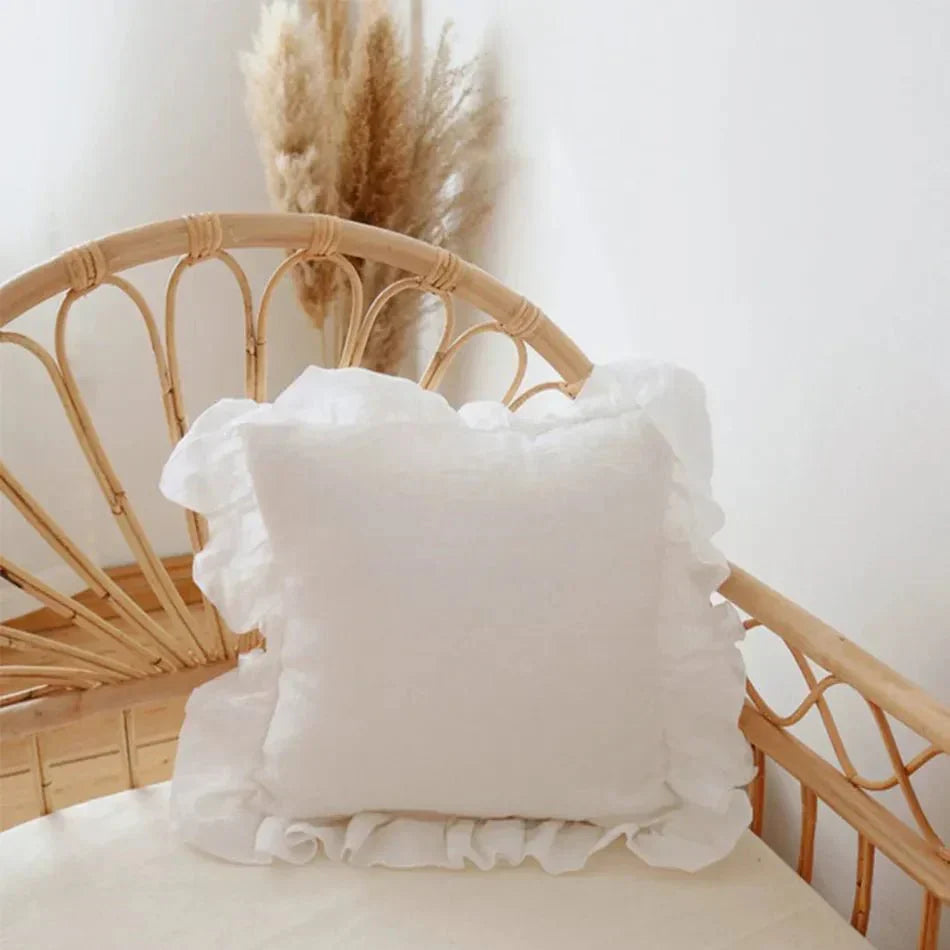 Soft Linen Ruffle Pillowcase