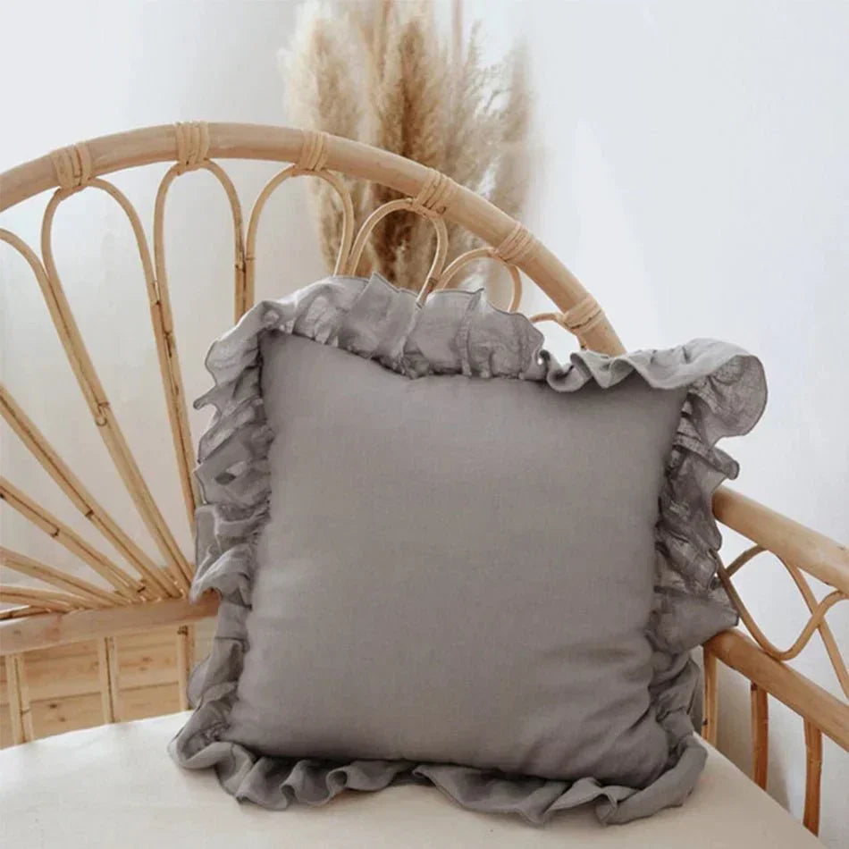 Soft Linen Ruffle Pillowcase