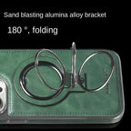 Luxurious leather case with integrated, foldable ring stand for the iPhone