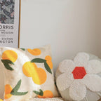 Orange Embroidered Decorative Pillow