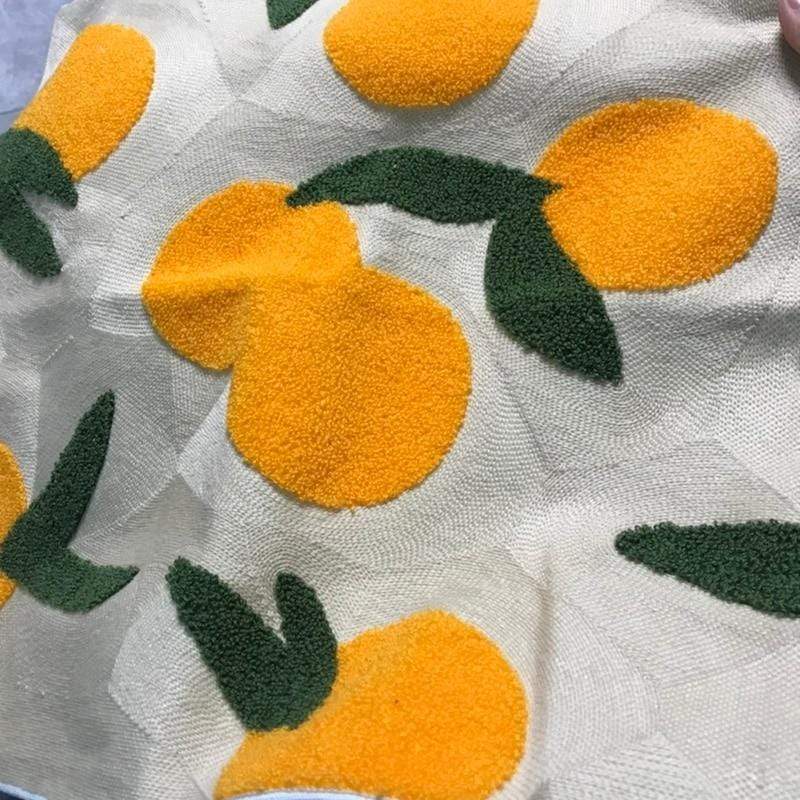 Orange Embroidered Decorative Pillow